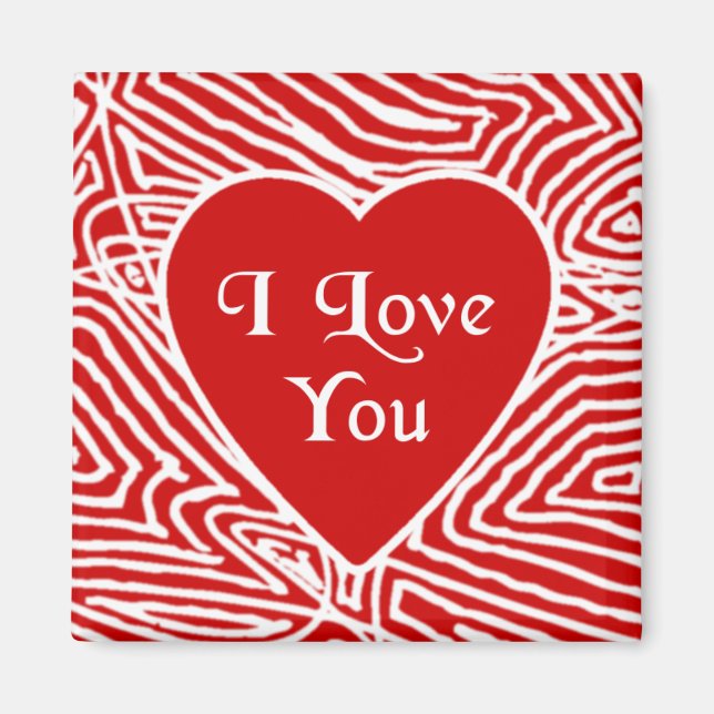 Scribbleprint I Liebe You Heart Magnet (Vorne)