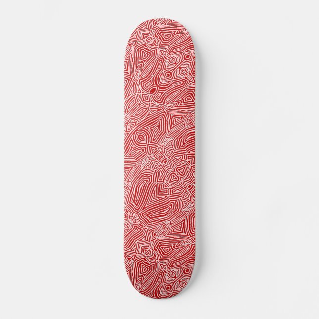 Scribbleprint Rot Skateboard (Vorderseite)