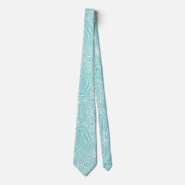 Scribbleprints Aquamarin Neck Tie Krawatte (Vorderseite)