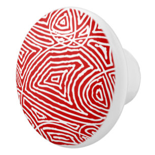 Scribbleprints, Red Pattern 2 Knopf Keramikknauf