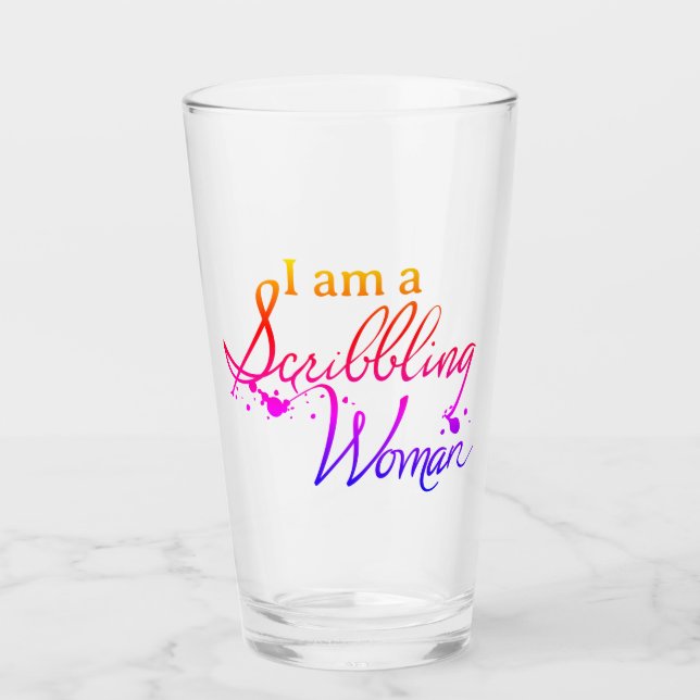 Scribbling Woman Water Tumbler - Regenbogen (Vorderseite)