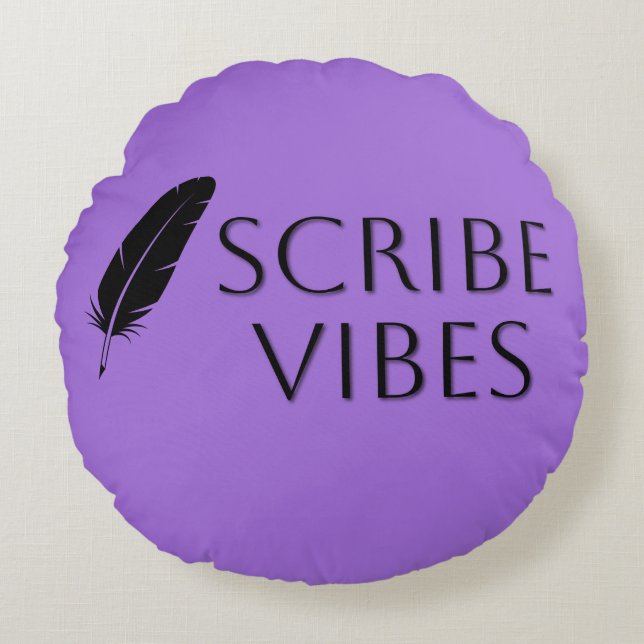 Scribe Vibes Author Writer Poet  Rundes Kissen (Vorderseite)