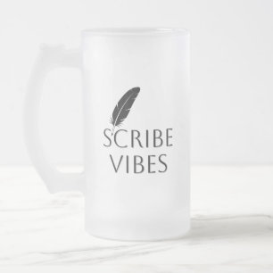 Scribe Vibes Autor Schriftsteller Dichter  Mattglas Bierglas