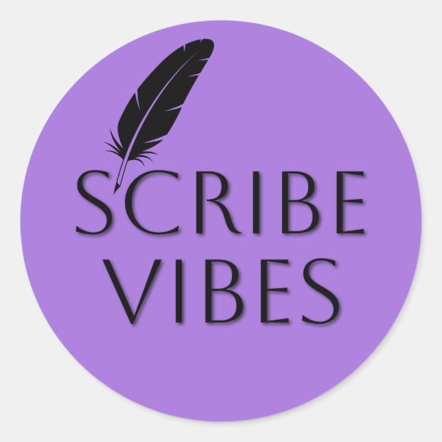 Scribe Vibes Autor Schriftsteller Dichter  Runder Aufkleber (Vorderseite)