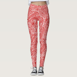 Scribleprints Rot Leggings