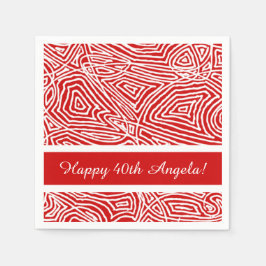 Scribleprints Rot Serviette