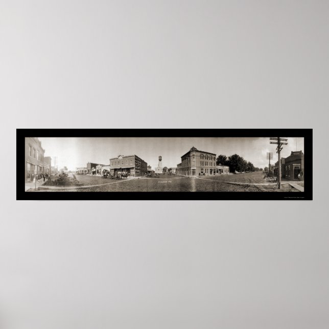 Scribner NE Panoramic Foto 1908 Poster (Vorne)