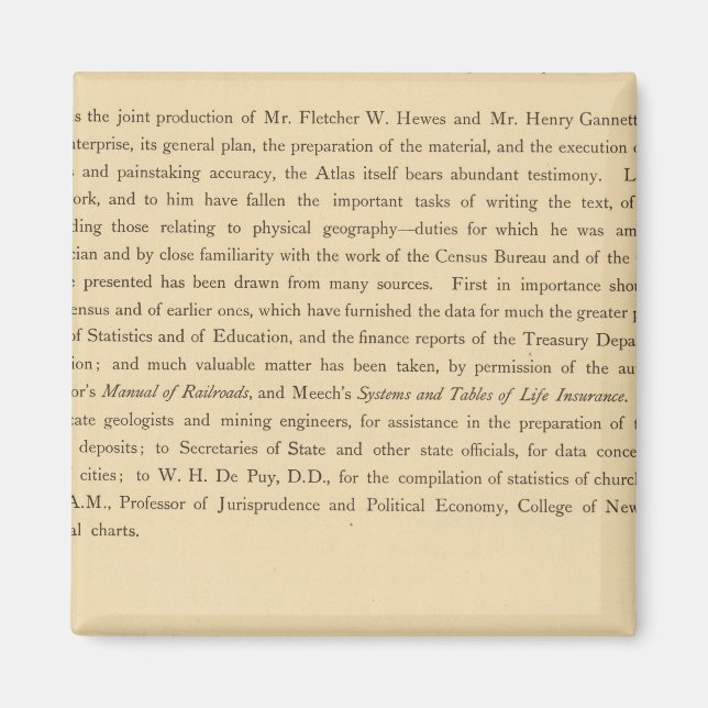 Scribners statistischer Atlas Magnet (Vorne)