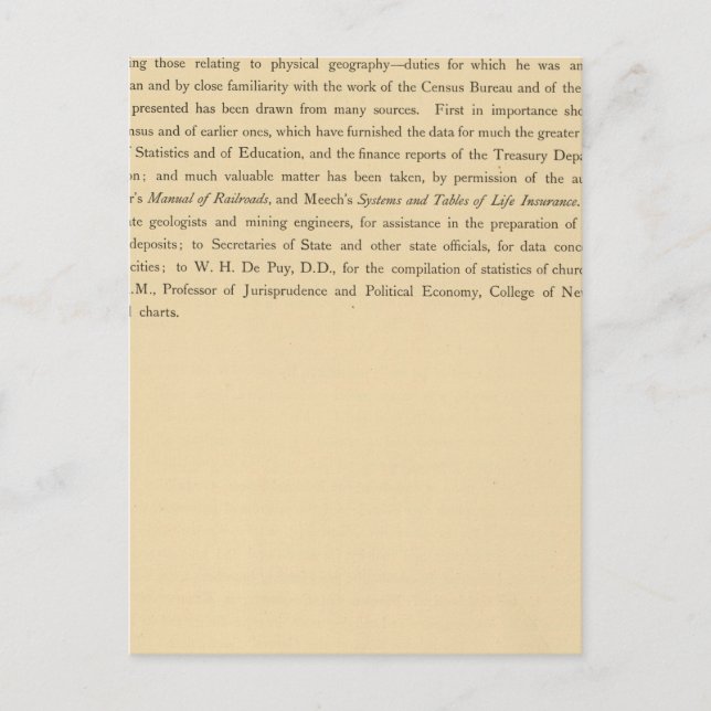 Scribners statistischer Atlas Postkarte (Vorderseite)