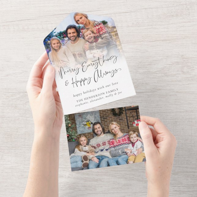 Script 2 Foto Empfänger Anschrift Weihnachtskarte All In One Einladung (Abreißen)