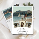 Script 5 Foto Nautical Beach Frohe Weihnachten<br><div class="desc">Genießen Sie das Wesen der Meeresküste mit dieser reizvollen Urlaubskarte mit fünf hochgeschätzten Fotos. Sein nautisches Design verbindet moderne Eleganz mit einem Strandlebnis, das perfekt ist, um warme Weihnachtswünsche mit Lieben zu teilen. Feiern Sie die Saison und schaffen Sie mit dieser einzigartigen Karte bleibende Erinnerungen, die Liebe und Zusammengehörigkeit widerspiegelt....</div>