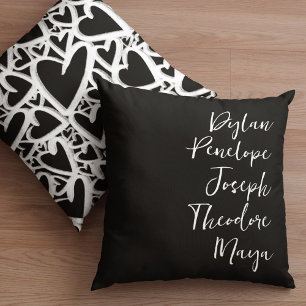 Script 5 Name Familie Keepake Herz Kissen