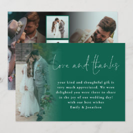 Script 6 Fotos Hochzeit Liebe Dank Emerald Green Karte