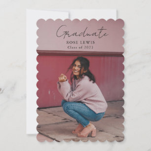 Script-Abschluss 2-seitige Portrait-Foto-Party Einladung