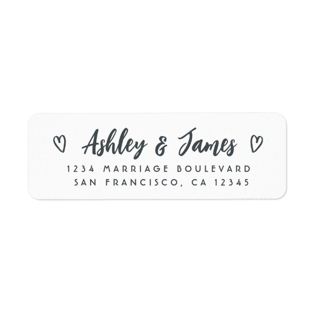 Script Ampersand Couple Return Address Label (Vorne)
