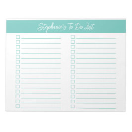 Script Aqua 8.5x11 Two Column Checklist Notizblock