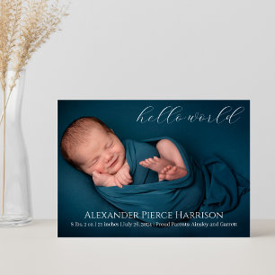 Script Baby Birth Announcement Foto Card Ankündigung