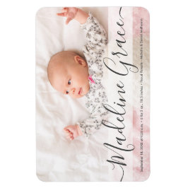 Script Baby Name Custom Foto Geburtsankündigung Magnet