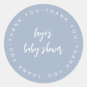 Script Baby Shower Vielen Dank für das Label F201 Runder Aufkleber