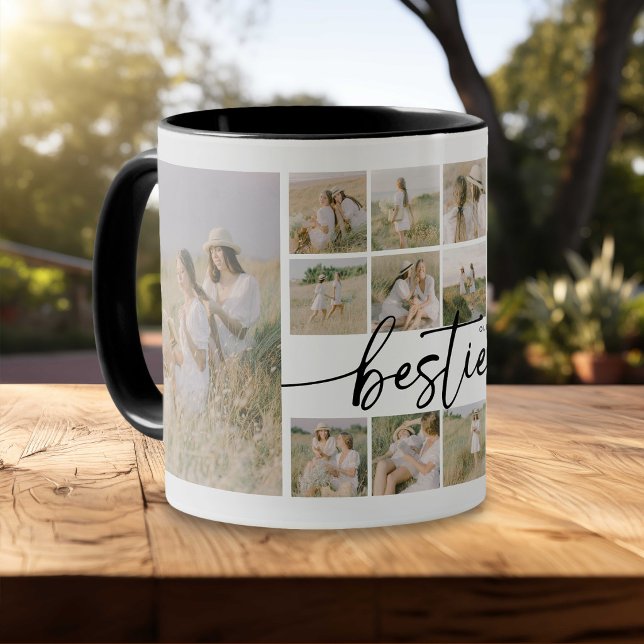 Script Besties Photo Collage Personalized Tasse (Von Creator hochgeladen)