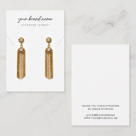 Script Black Gray White Necklace Earring Display Begleitkarte