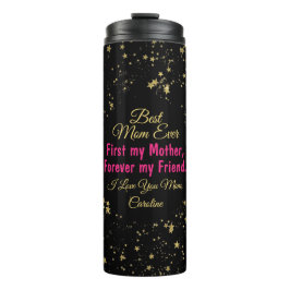 Script Black Pink Trendy Modern Mothers Day Thermosbecher