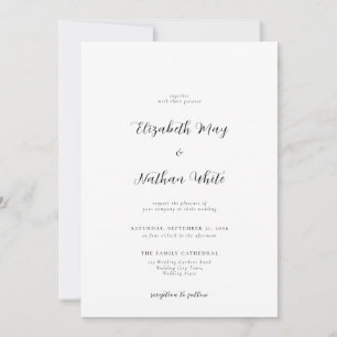 Script Black & White Classic Hochzeit Einladung