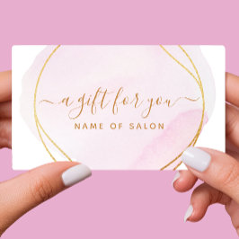 Script Blush Pink Watercolor Gold Circle Geschenkk