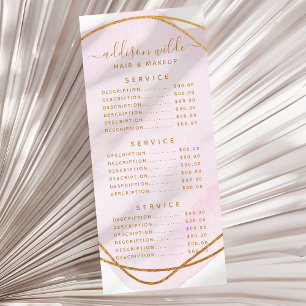 Script Blush Pink Watercolor Gold Circle Price Werbekarte