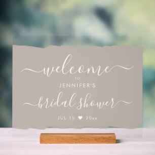 Script Brautparty Welcome Paint Beige Acrylschild