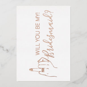 Script Bridesmaid Vorschlag Gold Foil Card Folieneinladung