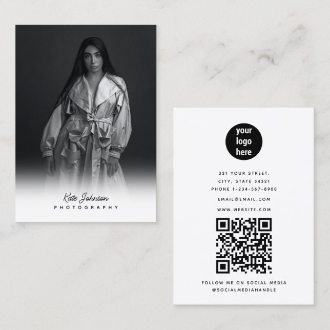Script-Business-Logo-Fotograf-Foto Visitenkarte (Vorne/Hinten)