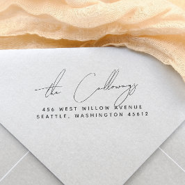 Script Calligrafy Signature-Rücksendeadresse Permastempel