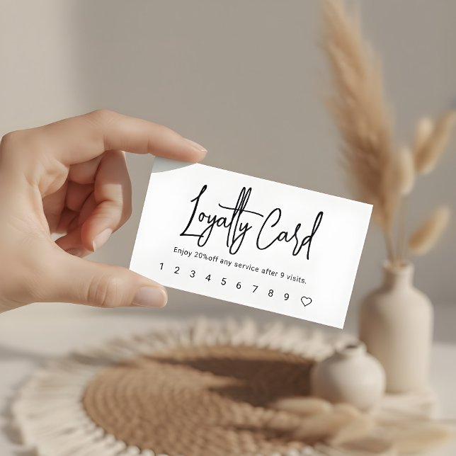 Script Calligraphy Blush Pink Loyalty Card Treuekarte (Von Creator hochgeladen)