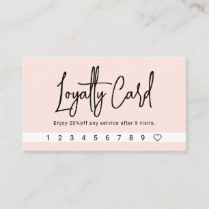 Script Calligraphy Blush Pink Loyalty Card Treuekarte