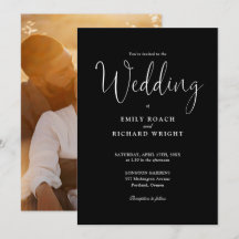 Script Calligraphy Foto Black and White Wedding