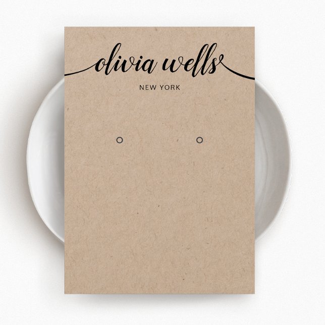 Script Calligraphy Kraft Earring Display Card (Von Creator hochgeladen)