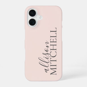 Script Calligraphy Minimalistisch Blush Pink iPhone 16 Hülle