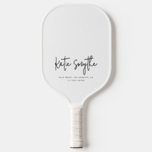 Script Calligraphy Minimalistisch Chic Personalisi Pickleball Schläger
