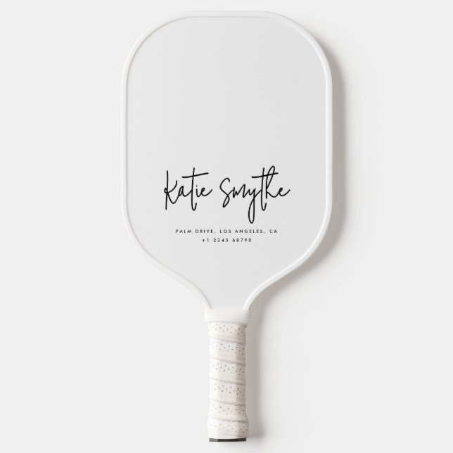 Script Calligraphy Minimalistisch Chic Personalisi Pickleball Schläger (Vorderseite)