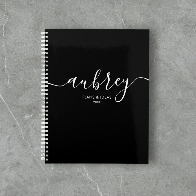 Script Calligraphy Modern Black Planner Planer (Von Creator hochgeladen)