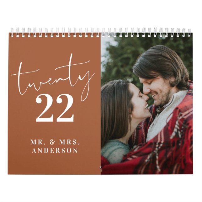 Script Calligraphy Newly Wed Foto Terracotta Kalender (Titelbild)
