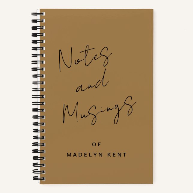 Script Calligraphy Personalisiert Gold Notizbuch (Vorderseite)