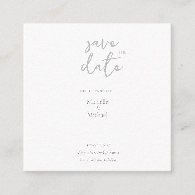 Script Calligraphy Wedding Modern Save the Date Begleitkarte (Vorderseite)