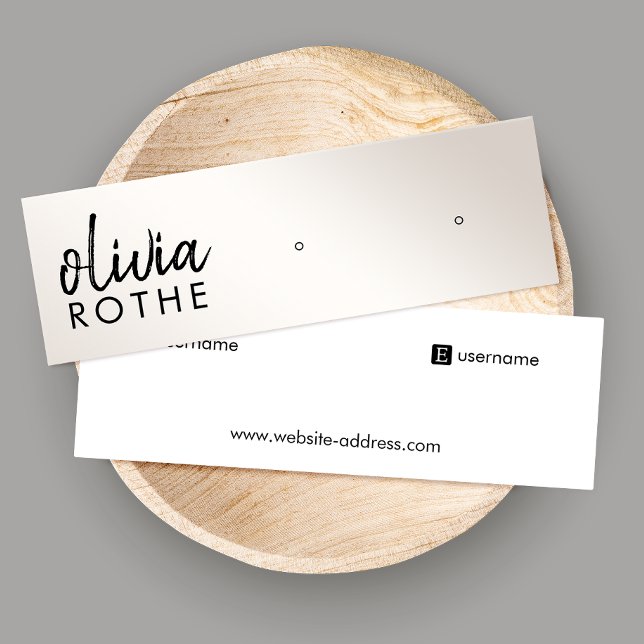 Script Champagne Gold Gradient Stud Earring Mini Visitenkarte (Von Creator hochgeladen)