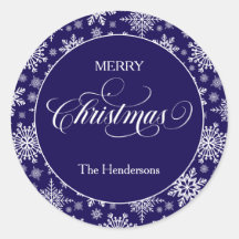 Script Christmas Custom Blue Sticker