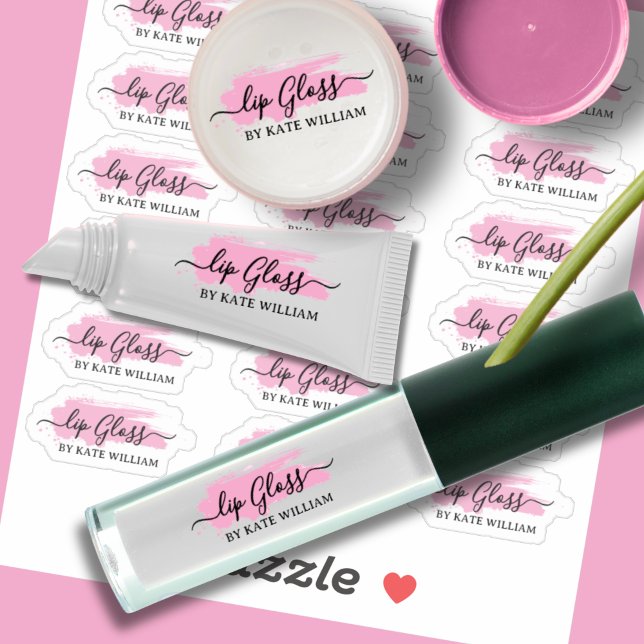 Script Clear Pink Lip Gloss Labels (Von Creator hochgeladen)