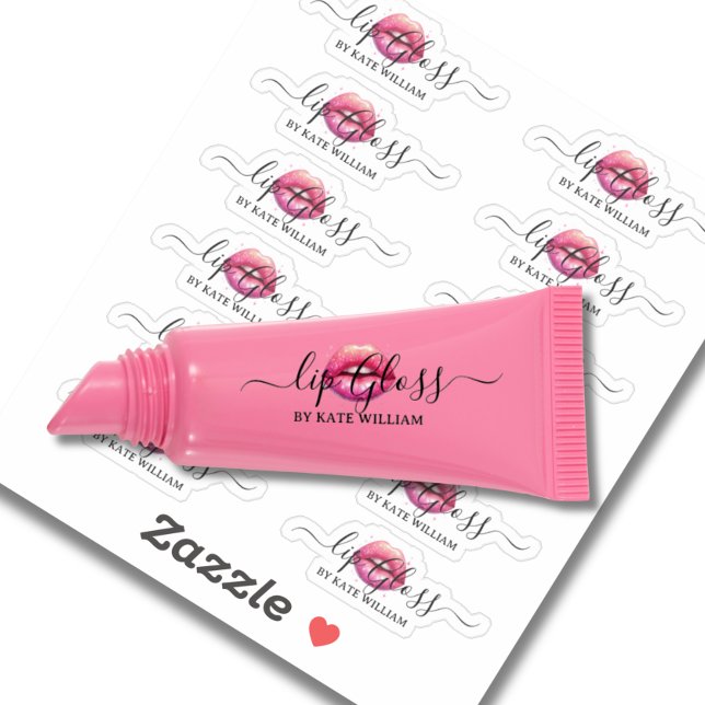 Script Clear Pink Lip Gloss Labels (Von Creator hochgeladen)