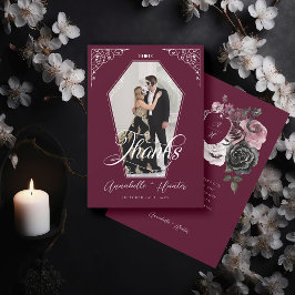 Script Coffin Foto Gothic Halloween Hochzeit Dankeskarte