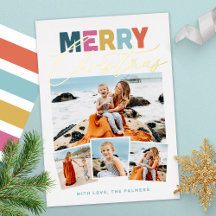 Script Collage Frohe Weihnachten Folien-Feiertagsk